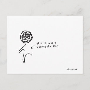 draw the line postcard