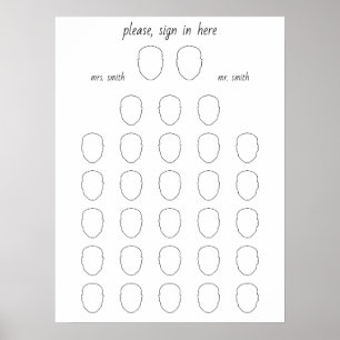 Draw your Face Alternative Wedding 28 Guest Book