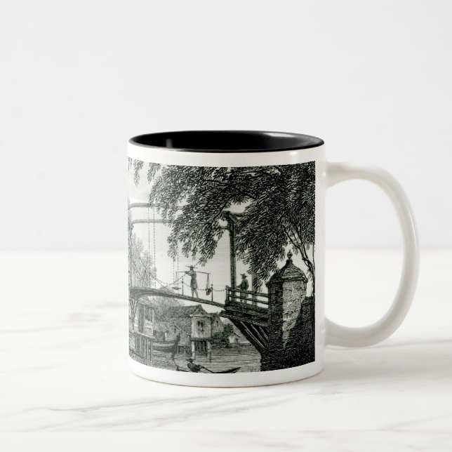 Drawbridge at Malacca, engraved by George Cooke Two-Tone Coffee Mug (Right)