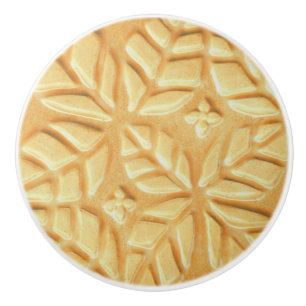 Drawer Pull,yellow tile pattern Ceramic Knob
