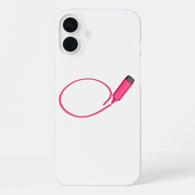 Drawing a circle with a pink highlighter iPhone case (Back)