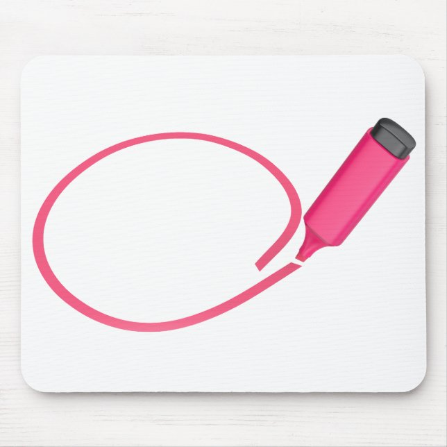 Drawing a circle with a pink highlighter mouse mat (Front)