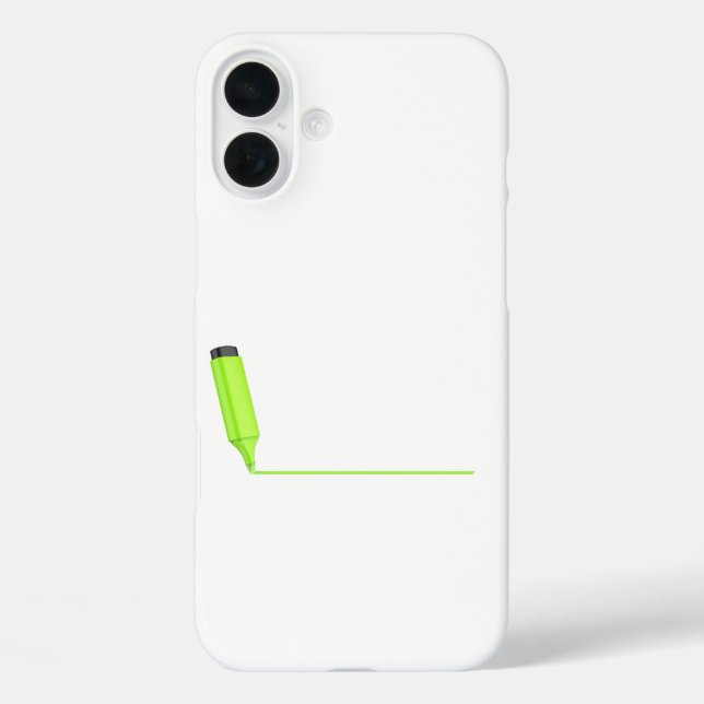 Drawing a straight line with a green highlighter Case-Mate iPhone case (Back)