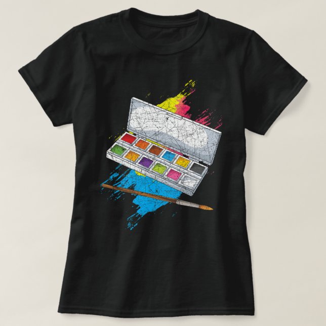 Drawing Art Painting Doodling Paint Palette Artist T-Shirt (Design Front)
