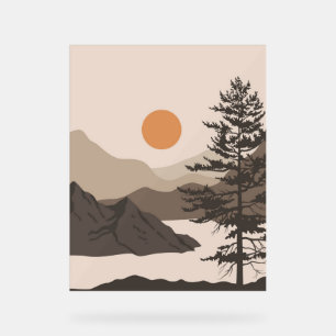 Drawing art with abstract shape  acrylic sign