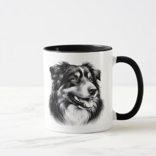 Drawing Australian Shepherd Mug