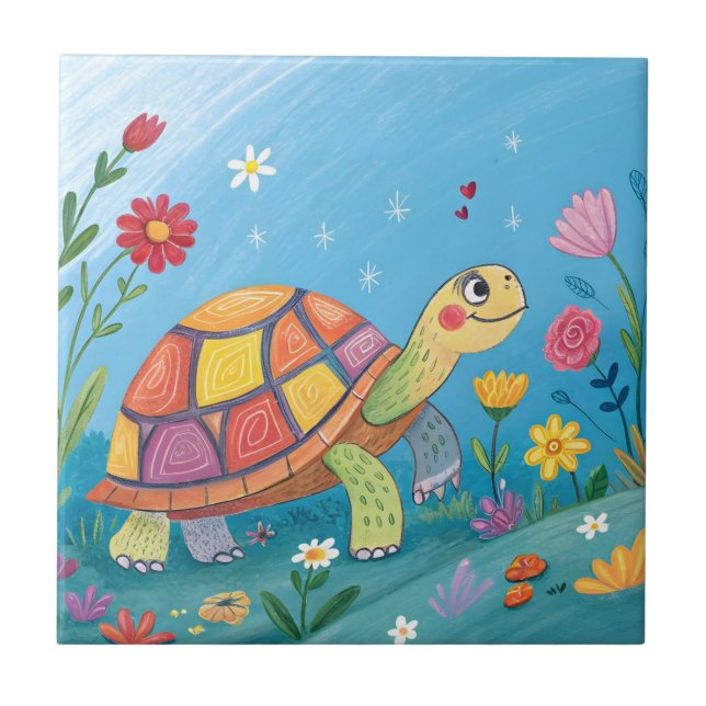 Drawing Baby Turtle Tile (Front)