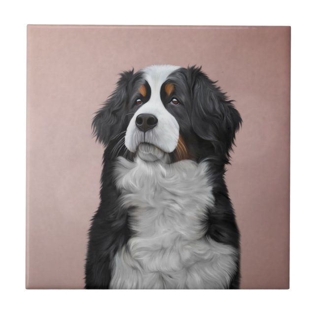 Drawing Bernese Mountain Dog Tile (Front)