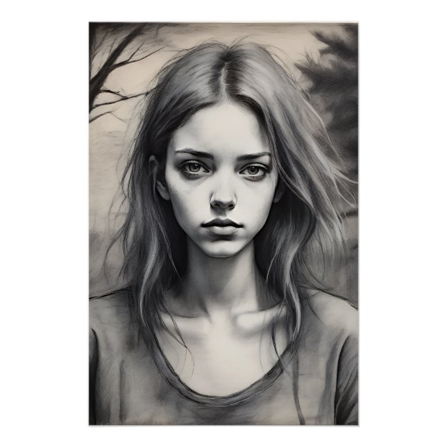 Drawing by a melancholic girl. poster (Front)