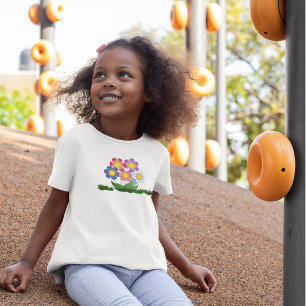 Drawing Colourful Flower Cartoon With Herb T-Shirt