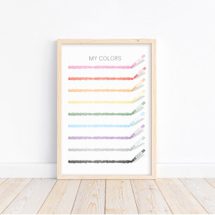 Drawing Colours with Crayons - Educational Poster