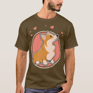 Drawing Corgi Dog Lovertricolor Corgi Puppy Dog-92 T-Shirt
