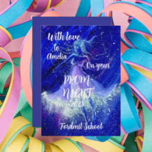 Drawing Dance  Blue Star Figure High School Prom Invitation