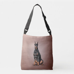 Drawing Doberman dog Crossbody Bag