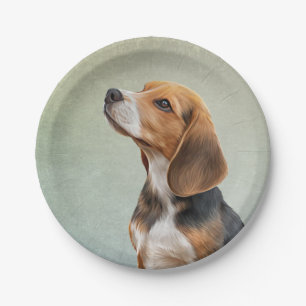 Drawing Dog Beagle 7 Paper Plate