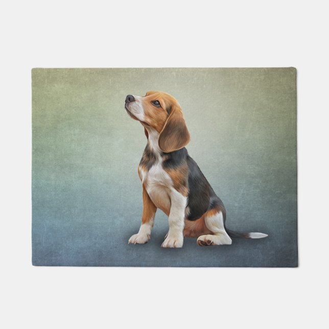 Drawing Dog Beagle Doormat (Front)