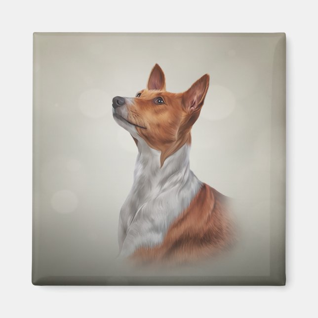 Drawing dog breed Basenji Magnet (Front)