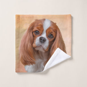 Drawing Dog Cavalier King Charles Spaniel Wash Cloth
