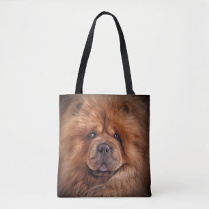Drawing dog chow chow tote bag