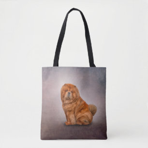 Drawing dog chow chow tote bag