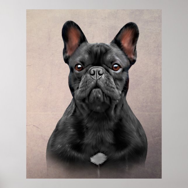 Drawing dog French Bulldog Poster (Front)