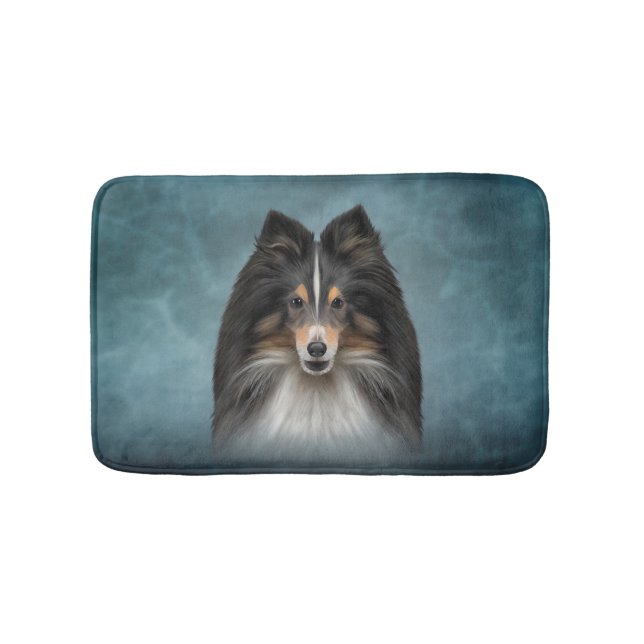 Drawing Dog Shetland Sheepdog, Sheltie Bath Mat (Front)