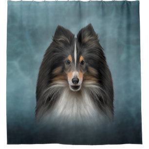 Drawing Dog Shetland Sheepdog, Sheltie Shower Curtain