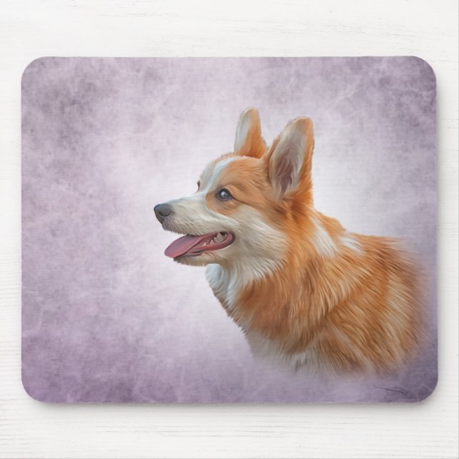 Drawing Dog Welsh Corgi Mouse Mat (Front)