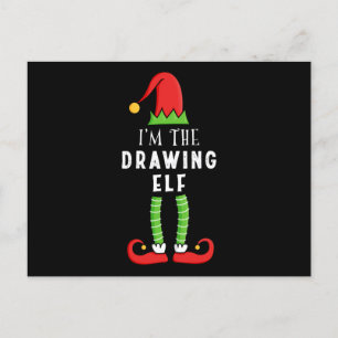 Drawing Elf Christmas Matching Family Gift Postcard
