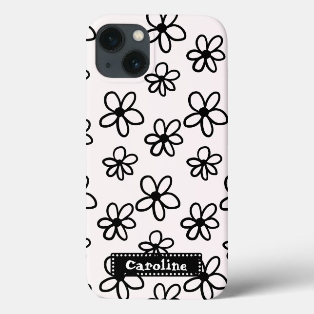 drawing floral black and white personalised phone  Case-Mate iPhone case (Back)
