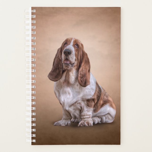Drawing funny Basset Hound dog Planner (Front)