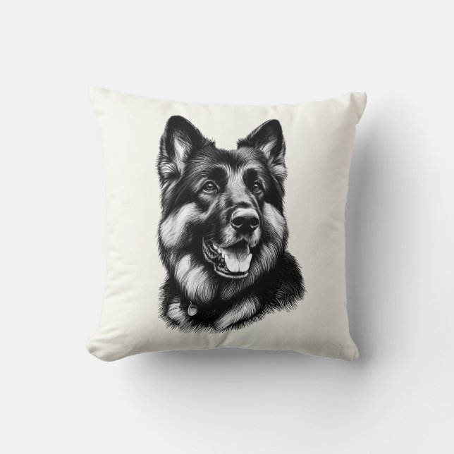 Drawing German Shepherd Cushion (Front)