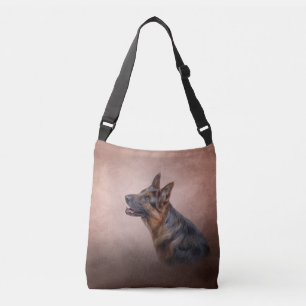 Drawing German Shepherd Dog Crossbody Bag
