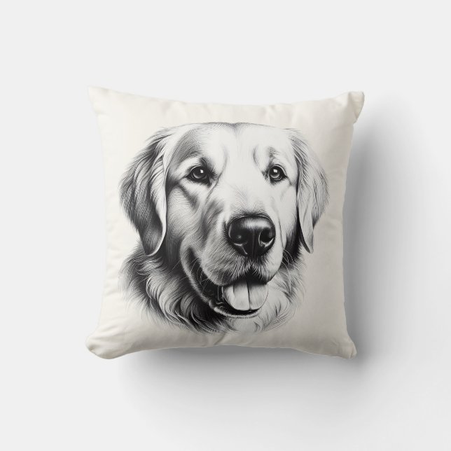 Drawing Golden Retriever Cushion (Front)