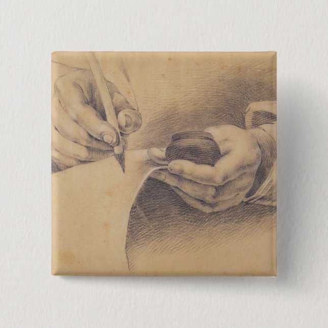 Drawing Hands, 1798 15 Cm Square Badge (Front)