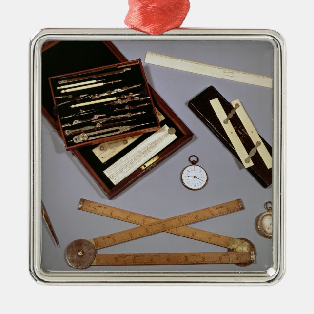 Drawing instruments used by Isambard Metal Tree Decoration (Front)