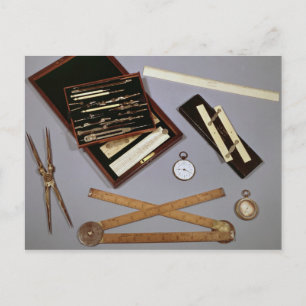 Drawing instruments used by Isambard Postcard