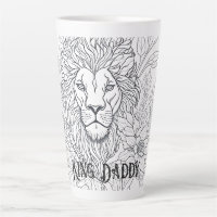 Drawing Lion with Flowers King Daddy, Boho Father