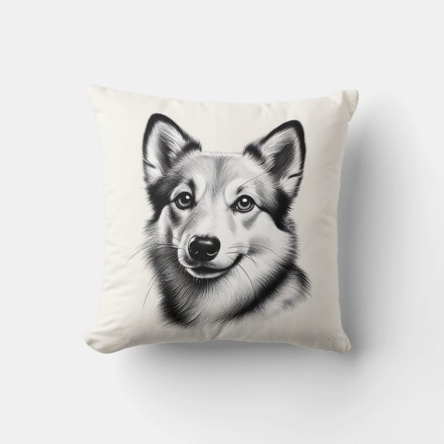 Drawing Norwegian Lundehund Cushion (Front)