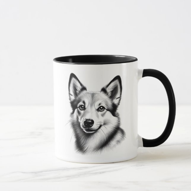 Drawing Norwegian Lundehund Mug (Right)