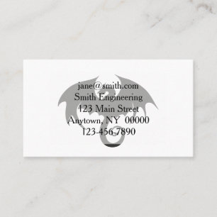 Drawing of a black dragon silhouette business card