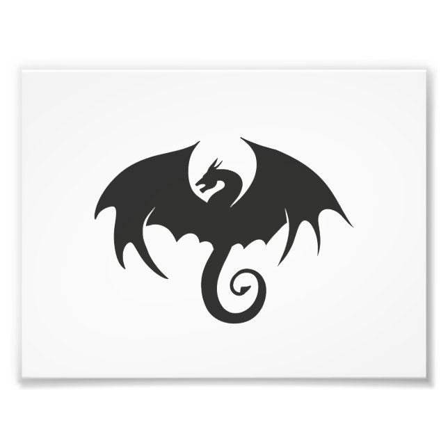 Drawing of a black dragon silhouette photo print (Front)
