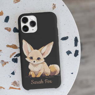 Drawing of a Fennec, Desert Fox, in Cartoon style iPhone 16 Case