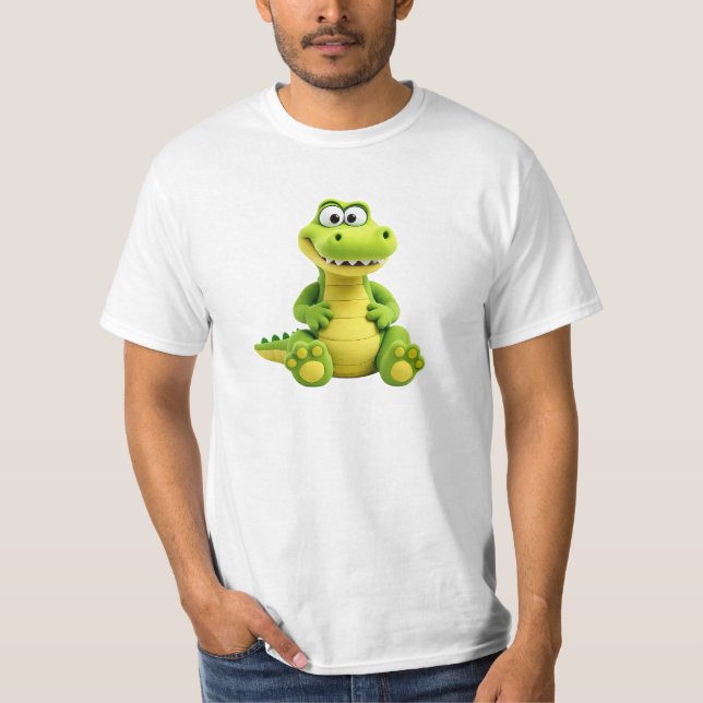 Drawing of a funny crocodile. T-Shirt (Front)