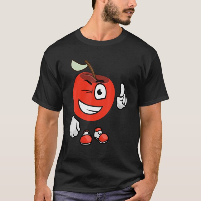 Drawing Of A Happy Apple 1 T-Shirt (Front)