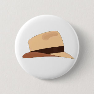 Drawing of a Panamanian hat 6 Cm Round Badge