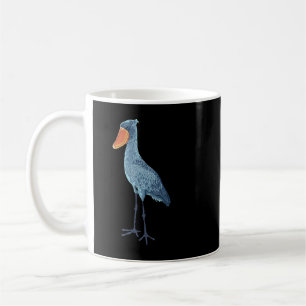 Drawing of a shoebill coffee mug