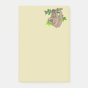 Drawing of a Sloth Hanging Upside Down Post-it Notes