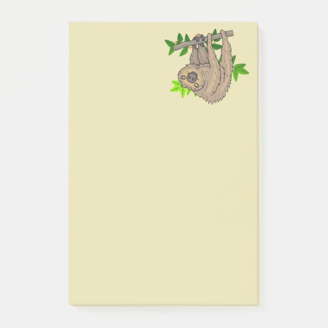 Drawing of a Sloth Hanging Upside Down Post-it Notes (Front)