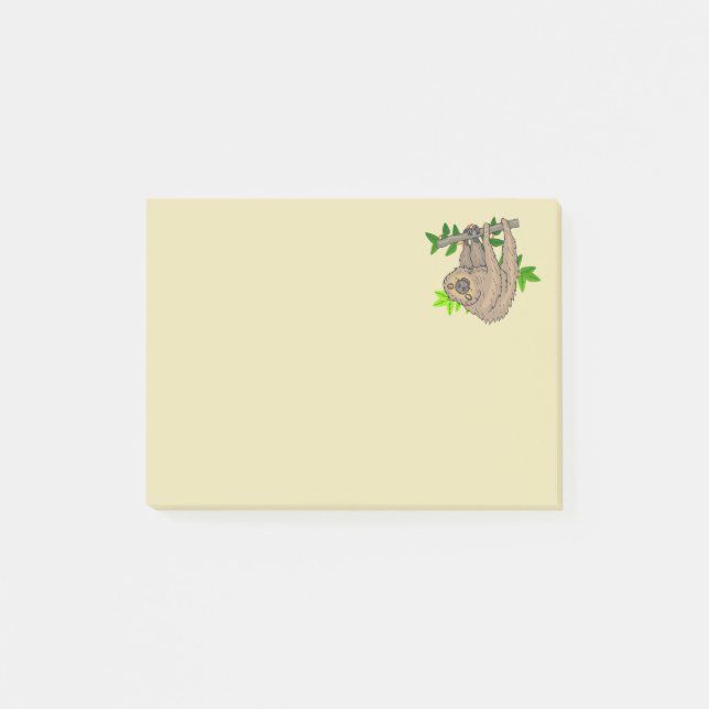 Drawing of a Sloth Hanging Upside Down Post-it Notes (Front)